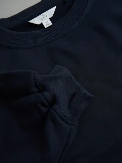 The Set 2 Pack Longline Crew Neck Sweatshirt Navy/Pink