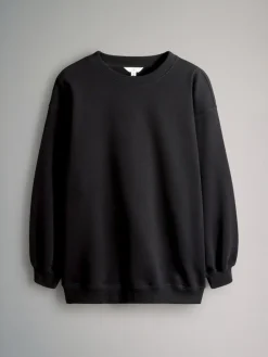 The Set 2 Pack Longline Crew Neck Sweatshirt Black/Chocolate