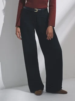 The Set 2 Pack Low Rise Wide Leg Denim Jeans Black/Mid Blue New