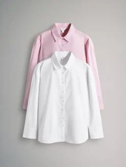 The Set 2 Pack Oxford Shirts Pale Pink/White Best