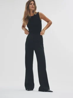 The Set 2 Pack Ponte Wide Leg Trousers Black Discount