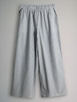 The Set 2 Pack Pull On Cotton Trousers Navy Stripe/Red Stripe Hot