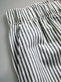 The Set 2 Pack Pull On Cotton Trousers Navy Stripe/Red Stripe Hot