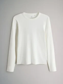 The Set 5 Pack Ribbed Long Sleeve T-Shirts Brown/Pink/White/Stripe