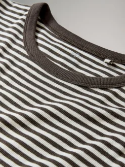 The Set 3 Pack Ribbed Long Sleeve Midi Dresses Navy/Khaki/Stripe Best