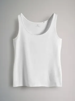 The Set 7 Pack Scoop Neck Vests Black/White/Brown/Light Brown/Cream/White Sale