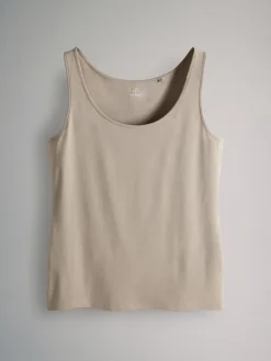 The Set 7 Pack Scoop Neck Vests Black/White/Brown/Light Brown/Cream/White Sale