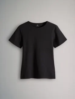 The Set 5 Pack Short Sleeve Fitted Crew Neck T-Shirts Black/Brown/Neutral/Nude/White Sale