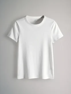 The Set 5 Pack Short Sleeve Ribbed T-Shirts Multi New