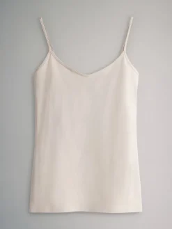 The Set 7 Pack Thin Strap Vest Tops Chocolate Brown/Cream/White/Blues Best