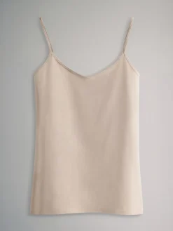 The Set 7 Pack Thin Strap Vest Tops Chocolate Brown/Cream/White/Blues Best