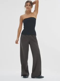 The Set 2 Pack Wide Leg Pleated Trousers Black/Grey Best