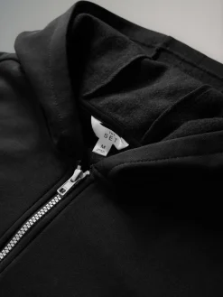 The Set 2 Pack Zip Though Hoodies Black/Grey Marl New
