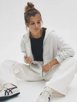 The Set 2 Pack Zip Though Hoodies Black/Grey Marl New