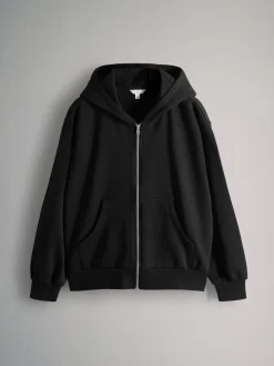The Set 2 Pack Zip Though Hoodies Black/Grey Marl New