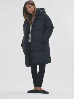 The Set Hooded Longline Padded Midi Coat Black Online