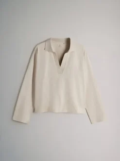 The Set Navy/Stone/Stripe 3 Pack Long Sleeve Heavyweight Rugby T-Shirts