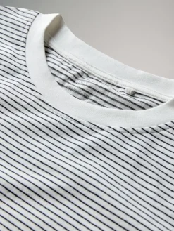 The Set Relaxed Fit 4 Pack 100% Cotton Relaxed Long Sleeve T-Shirts Light Green/Pink/White/Stripe Outlet