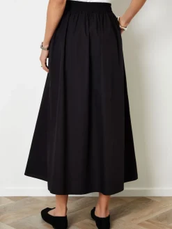 Threadbare Black Midi Skirt with Pockets Outlet