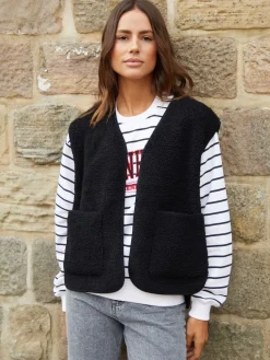 Threadbare Reversible Borg Gilet Black Best