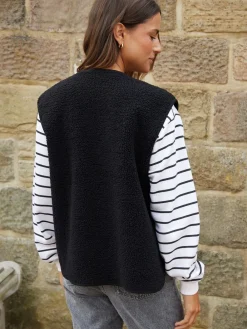 Threadbare Reversible Borg Gilet Black Best