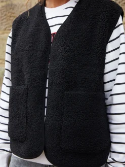 Threadbare Reversible Borg Gilet Black Best