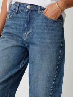 Threadbare Barrel Leg Jeans Blue New