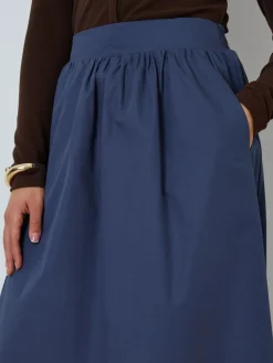 Threadbare Blue Midi Skirt with Pockets Best