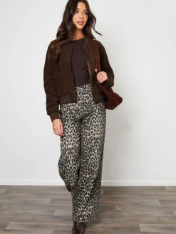 Threadbare Borg Bomber Jacket Brown Sale