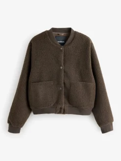 Threadbare Borg Bomber Jacket Brown Sale