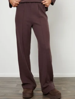 Threadbare Cosy Rib Pull On Wide Leg Joggers Brown Online