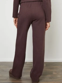 Threadbare Cosy Rib Pull On Wide Leg Joggers Brown Online