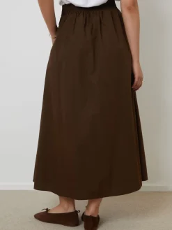 Threadbare Brown Midi Skirt with Pockets Outlet