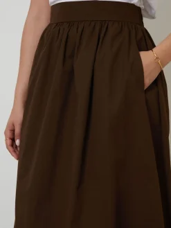 Threadbare Brown Midi Skirt with Pockets Outlet