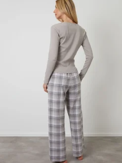 Threadbare Cotton Long Sleeve Pyjamas Set Grey New