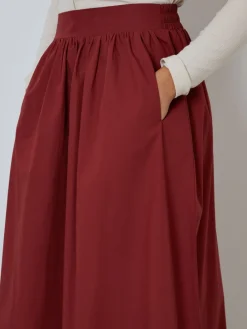 Threadbare Maroon Red Midi Skirt with Pockets Sale