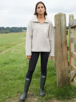 Threadbare Mushroom Half Zip Borg Fleece Clearance