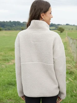 Threadbare Mushroom Half Zip Borg Fleece Clearance