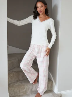 Threadbare Cotton Long Sleeve Pyjamas Set Pink Best
