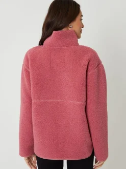 Threadbare Pink Half Zip Borg Fleece Online