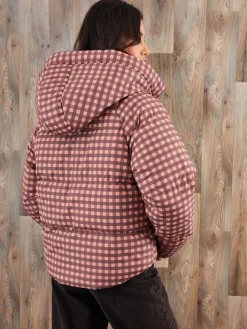 Threadbare Hooded Padded Jacket Red Hot