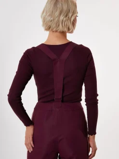 Threadbare Red Side Stripe Padded Ski Trousers with Braces Outlet