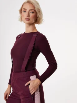 Threadbare Red Side Stripe Padded Ski Trousers with Braces Outlet