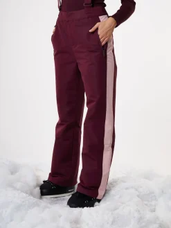 Threadbare Red Side Stripe Padded Ski Trousers with Braces Outlet