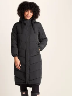 Tog 24 Raleigh Thermal Padded Hooded Long Coat Black Clearance