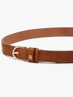 Tommy Hilfiger Brown Essential Rounded Buckle Leather Belt Online