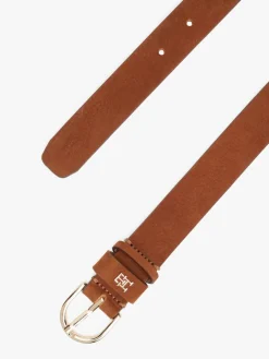 Tommy Hilfiger Brown Essential Rounded Buckle Leather Belt Online