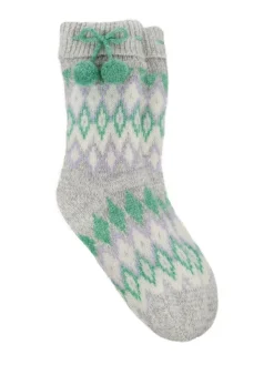Totes Blue Toasties Ladies Fairisle Chenille Slipper Socks Online