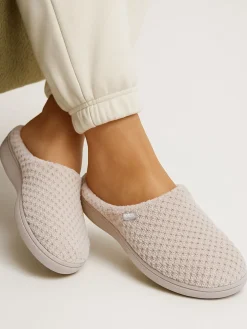 Totes Cream Isotoner Popcorn Terry Mules Slippers Sale