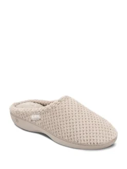 Totes Cream Isotoner Popcorn Terry Mules Slippers Sale